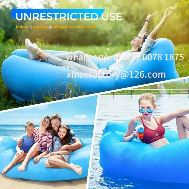 Customizable New Lazy Folding Camping Inflatable Sofa  Portable Outdoor Inflatable Lounger Comfortable Outdoor Furniture Camping