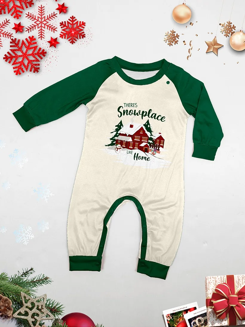 2025 Xmas Family Matching Pajamas Santa Claus Hat Letter Printed Adult Kid Baby Family Matching Outfits Christmas Family Pj\'s