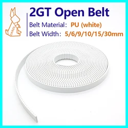 GT2 Open Timing Belt 2GT Belt PU with Steel Core for 3D Printer Width 5 6 9 10 15 30mm Polyurethane Steel PU Synchronous Belt 2M