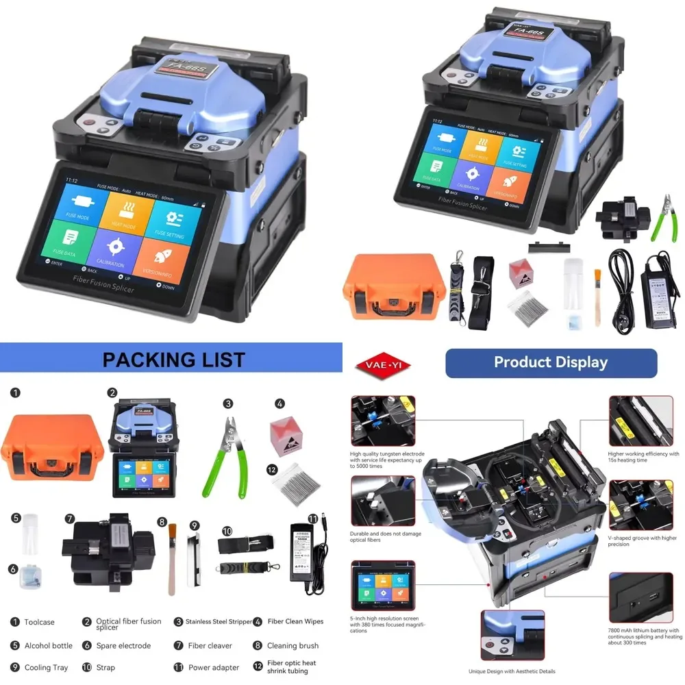 

VAEYI FA-66S 6 Motor Core to Core Alignment Fusion Splicer Splicing Machine FTTX/FTTH High Precision Automatic Multi-language