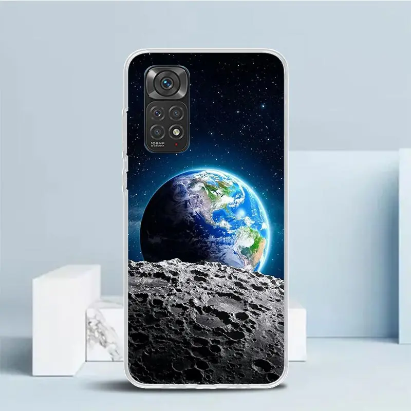 Earth Stars Space Phone Case For Xiaomi Redmi Note 13 12S 12 11S 11 11T 11E Pro Plus 10S 10 9S 9 8T 8 7 + Soft TPU Back Cover