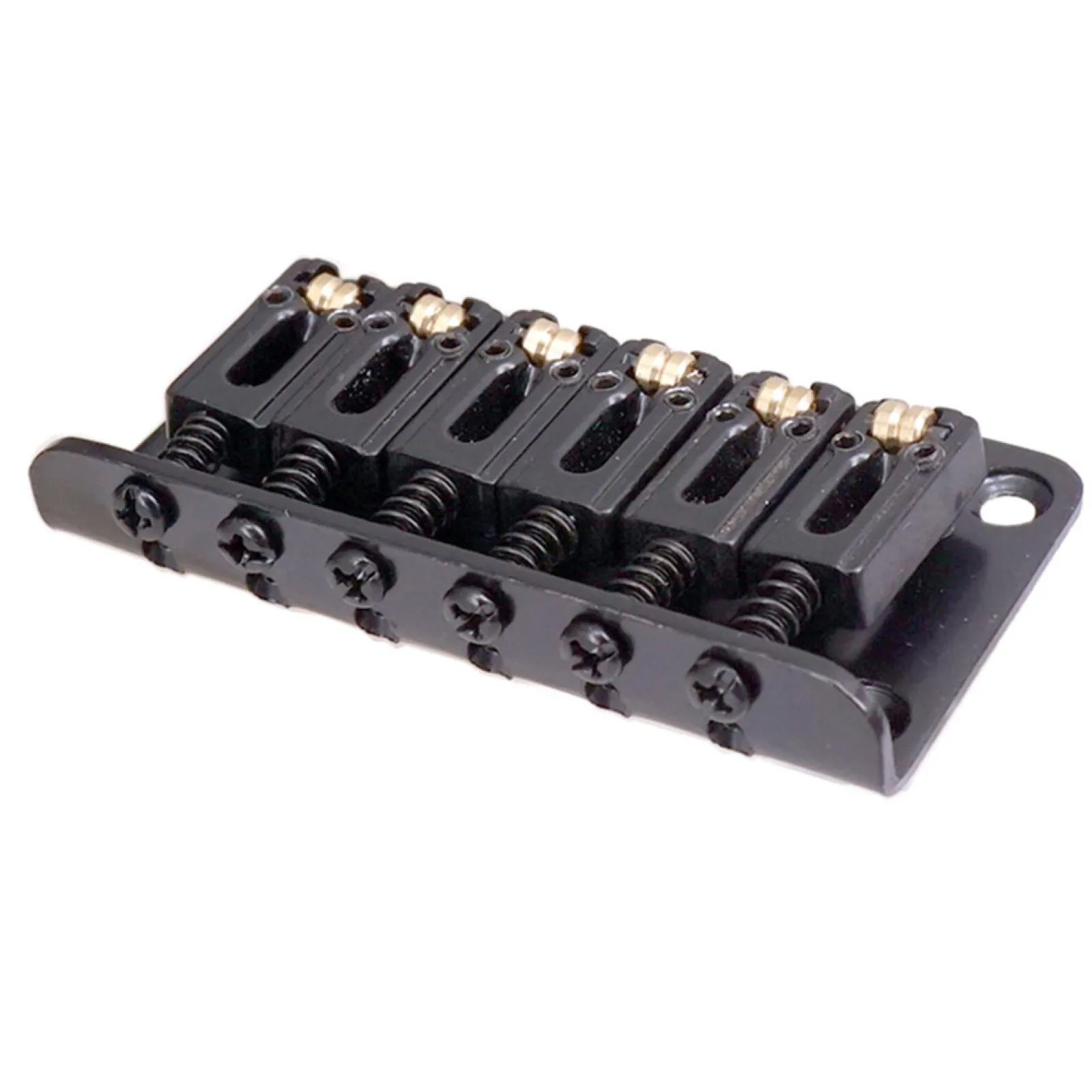 1 مجموعة سوداء 6 سلسلة الأسطوانة السرج جسر معدني هاردتيل للجيتار الكهربائي مع وجع ومسامير