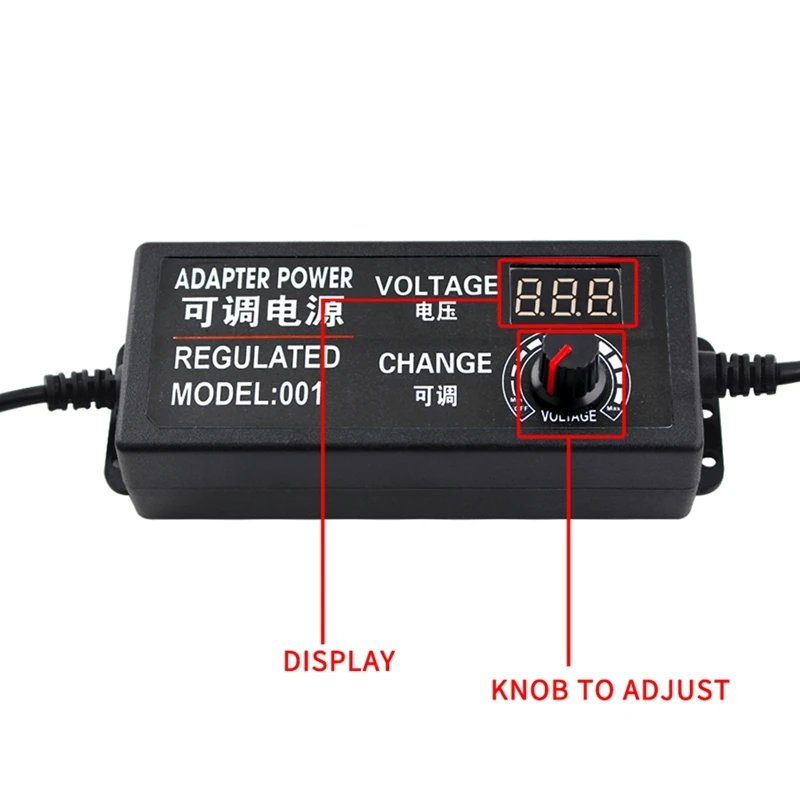 Zasilanie regulowana moc AC 3V-24V 3A AC DC 8 podłącz uniwersalny Adapter regulowanej wtyczki AC do DC 9W 72W ue