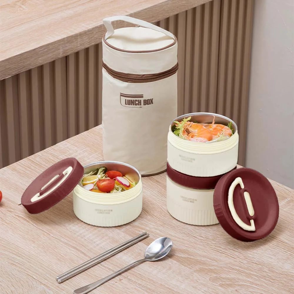 Portable Insulated Lunch Box, 304 Stainless Steel Inner, Leak-proof Sealed Soup Can, Bento Box With Portable Bag