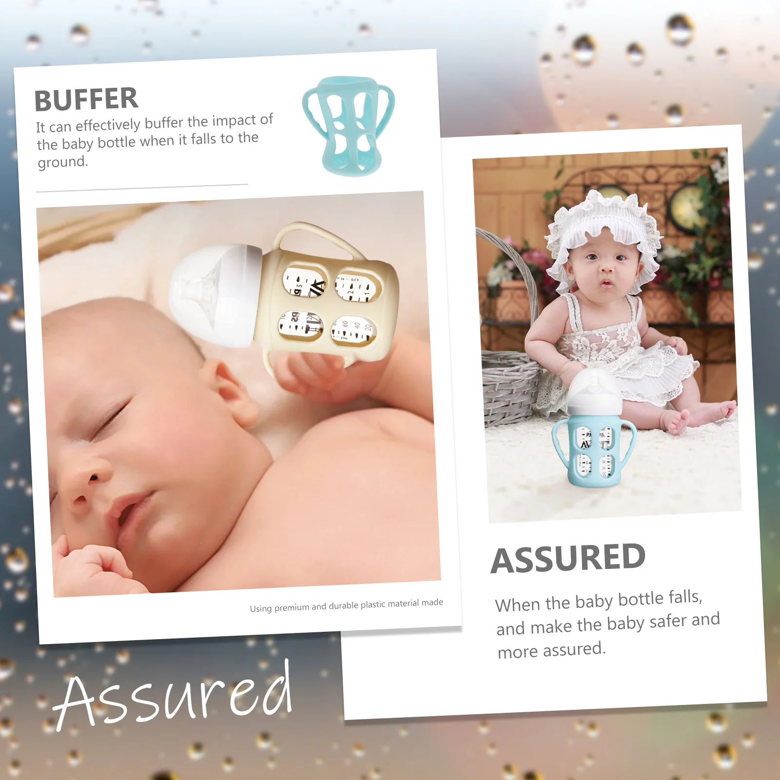 

2pcs Portable Baby Sleeve Lovely Cover Creative Bottle Decoration Nursing Bottle Case Useful Protector Flexible Comfortable