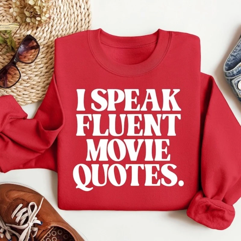 أنا أتكلم بطلاقة يقتبس مضحك كم طويل البلوز فيلم عاشق لأفضل صديق برتقالي مروحة هدية الشتاء الدفء مطابقة هوديس