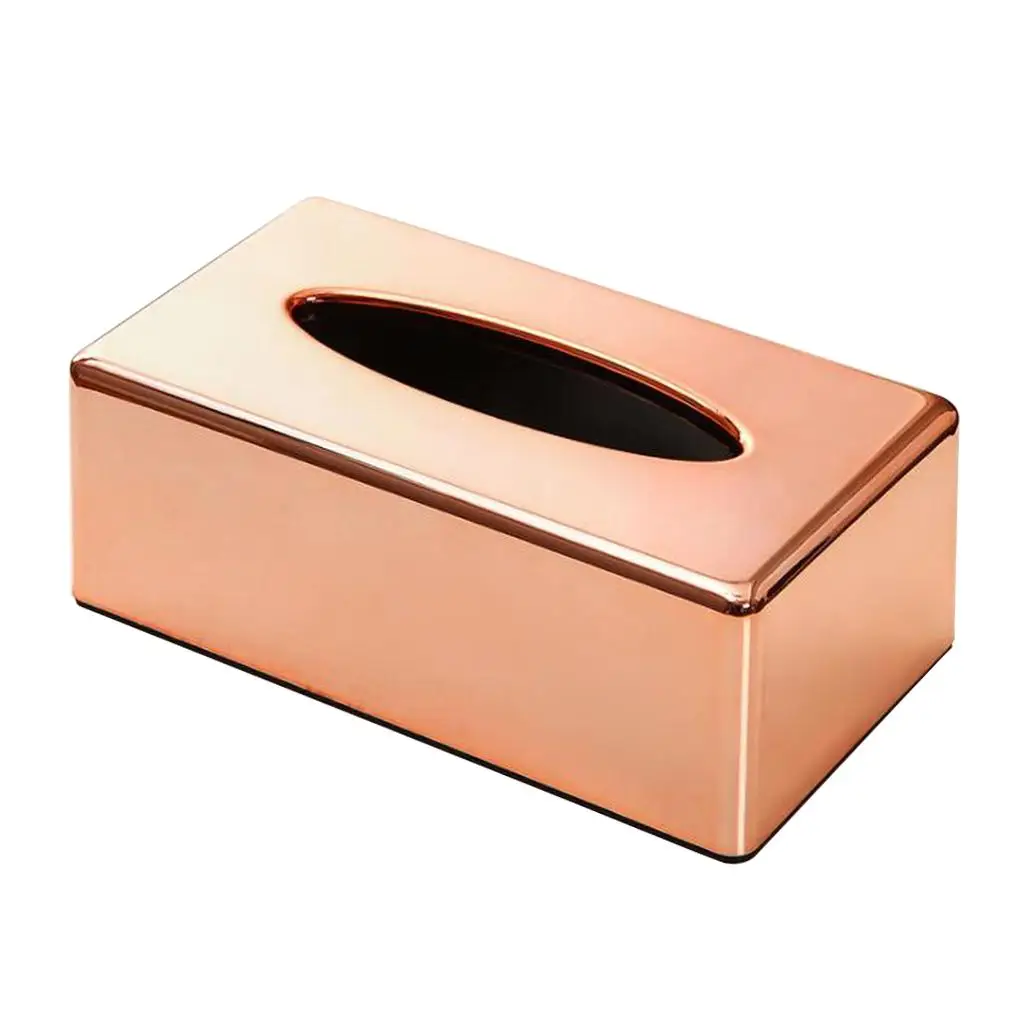 Rose Gold Tissue Box Dispenser Case Modern Fashion Home Office Car Accessories