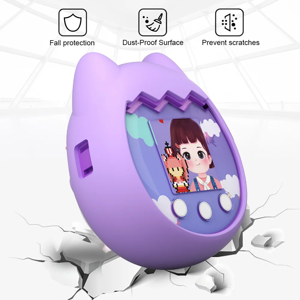 Custodia morbida in Silicone per Console di gioco per animali domestici virtuale Tamagotchi Pix custodia protettiva con cordino regali per bambini (solo guscio)