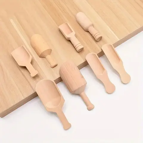 미니 나무 국자 목욕 소금 숟가락 사탕 가루 숟가락 국자 식기 우유 측정 숟가락 액세서리 주방 요리 도구