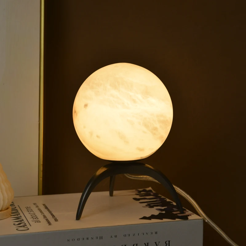 

Wholesale Factory Offer Luxurious 100% Spanish Alabaster Warm Light Table Lamps