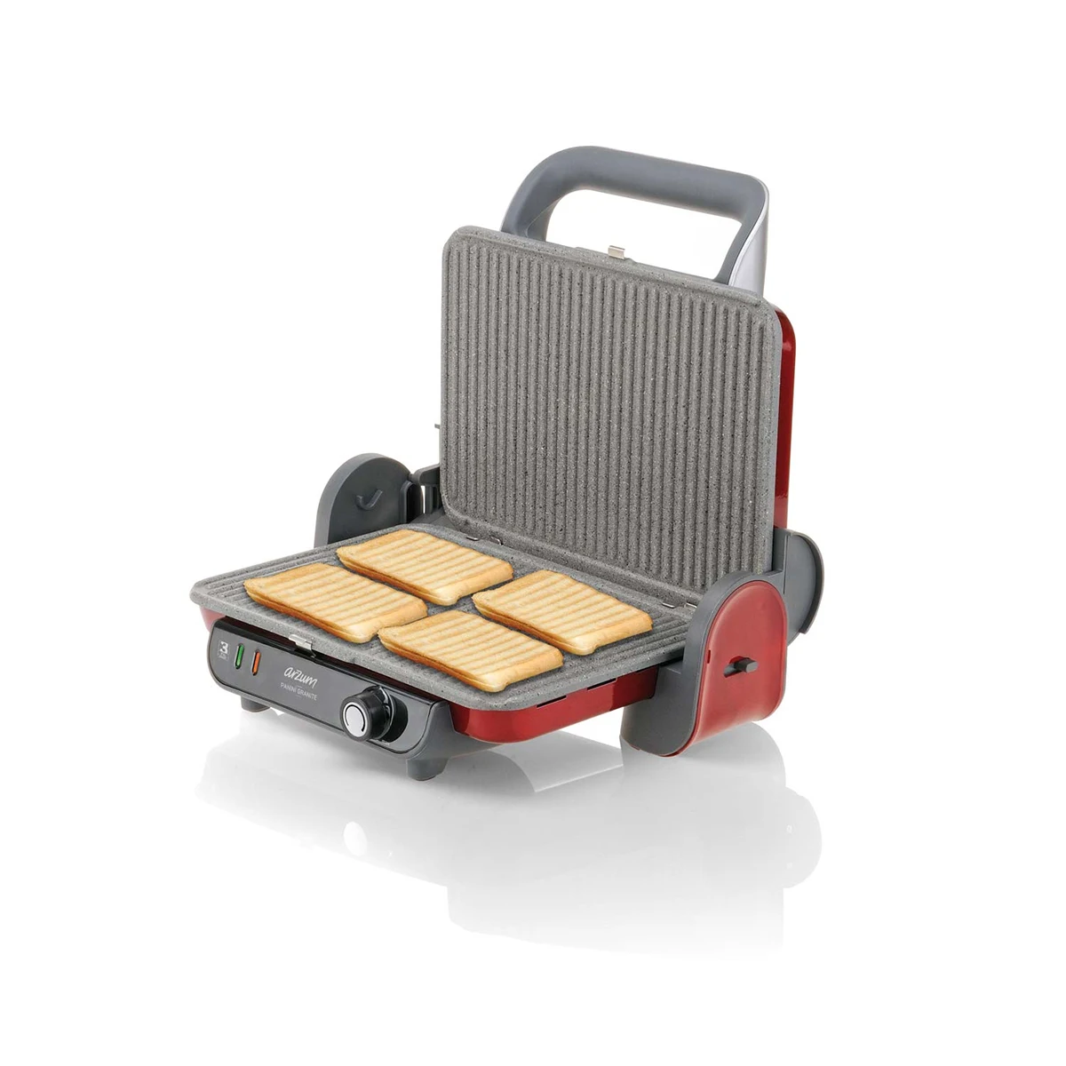 Arzum Panini Granite Grill And Sandwich Maker Electrical Sandwich Maker Breakfast Machine Household Baking Toaster With Floating Hinge System Granite Effect Removable Plates Vertical Storage Thermostat Light