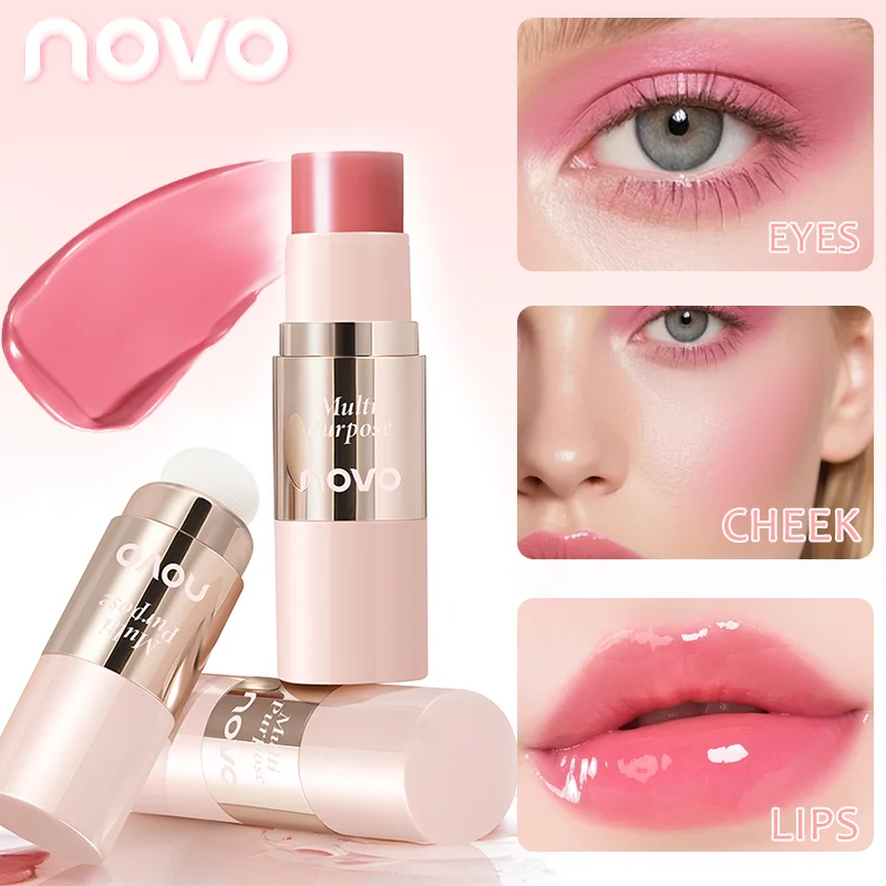 Colorete en barra en crema multiusos para ojos, labios y mejillas, nutre e hidrata, de larga duración, mezclable, resistente al agua, textura suave