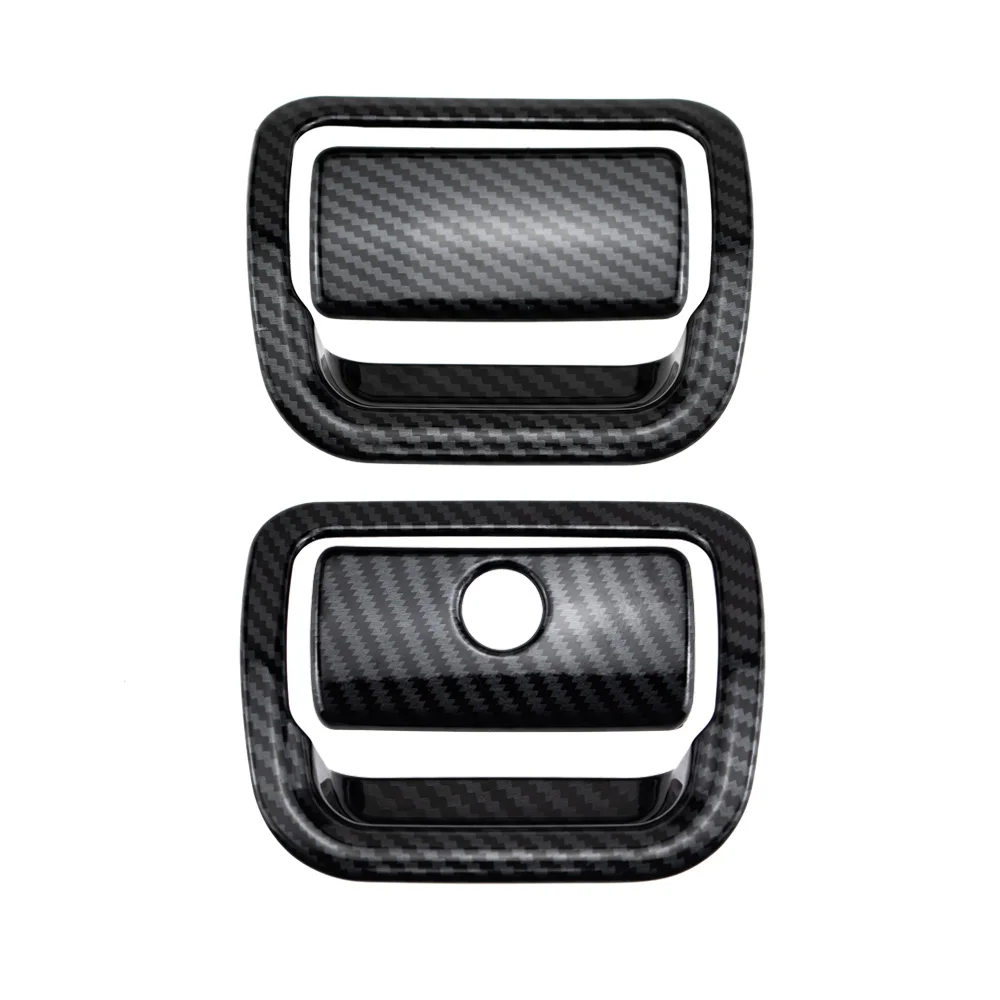 4PCS ABS Carbon Fiber Color Glove Storage Box Handle Cover Trim for Chevrolet Silverado 2019-2022