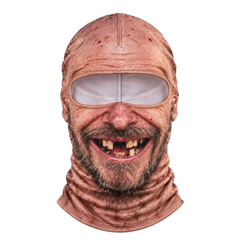 Lustige 3D-Gesichts-Balaclava-Mütze, Vollgesichtsmaske, Kapuze, Balaclava für Motorradfahren, Skifahren, Gesichtsmaske, Outdoor-Warm-Balaclava-Mütze – Detail 1