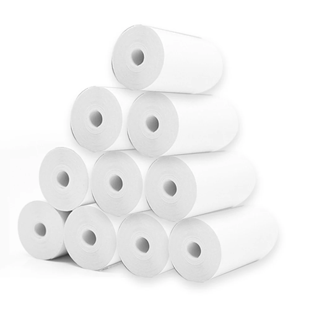 

10 Rolls White Blank Thermal Paper Roll 57x25mm/2.17x0.98in Photo Picture Receipt Memo Printing Compatible with Pocket Printer