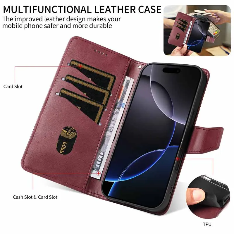 Leather Phone Case For POCO X8 Pro Max X8Pro Flip Wallet Cover for Poco X6 F6 M6 C65 X5 F5 M5S X3 F3 M3 X4 GT F4 M4 Pro 4G 5G
