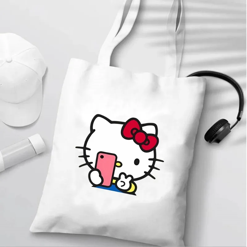 Женская модная сумка через плечо Hello Kitty, популярная повседневная женская сумка, модная Вместительная дорожная сумка через плечо, 2024