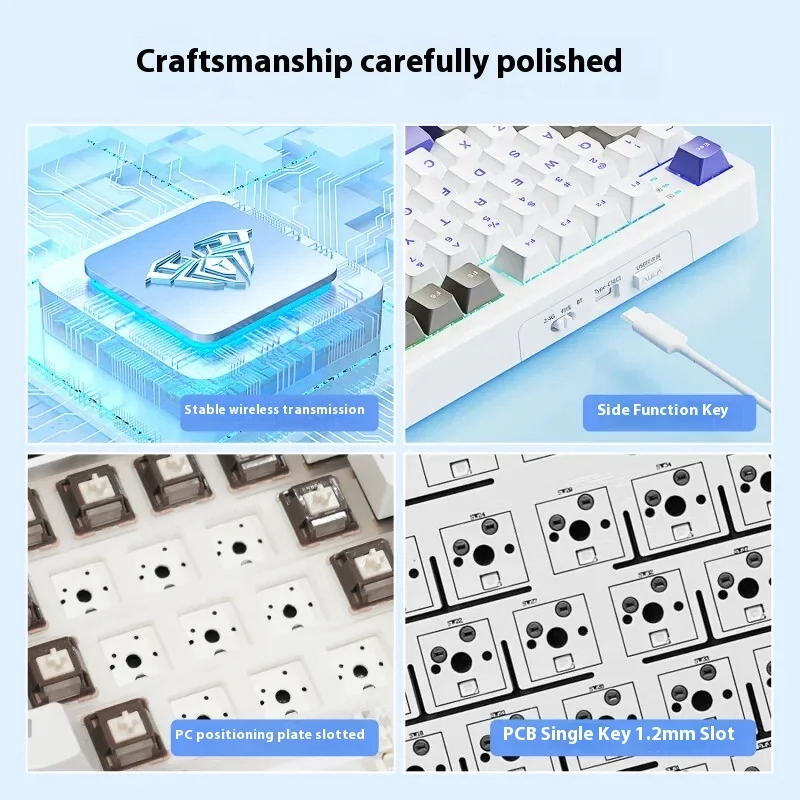 Aula F108 Mechanical Keyboard Wireless Tri Mode 108keys Pbt Hot Plug Rgb Long Battery Life Customized Gaming Keyboard Laptops