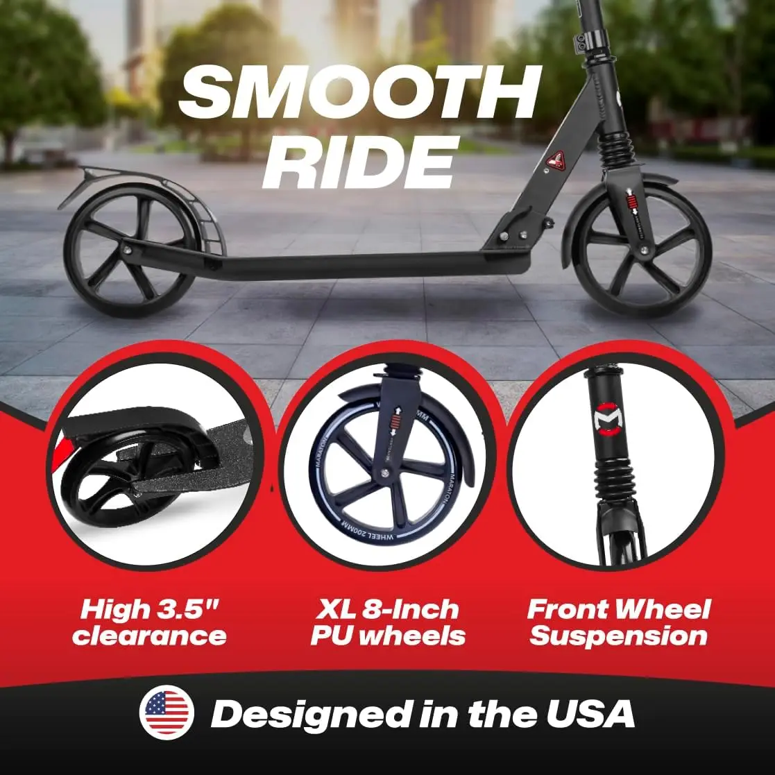 Hulajnoga dla nastolatków w wieku 8-18 lat |   Składane, duże koło, trwałe |   Hulajnogi dla dzieci w wieku 8-12, 8-10, 13-16 lat |   Dwukołowy skuter