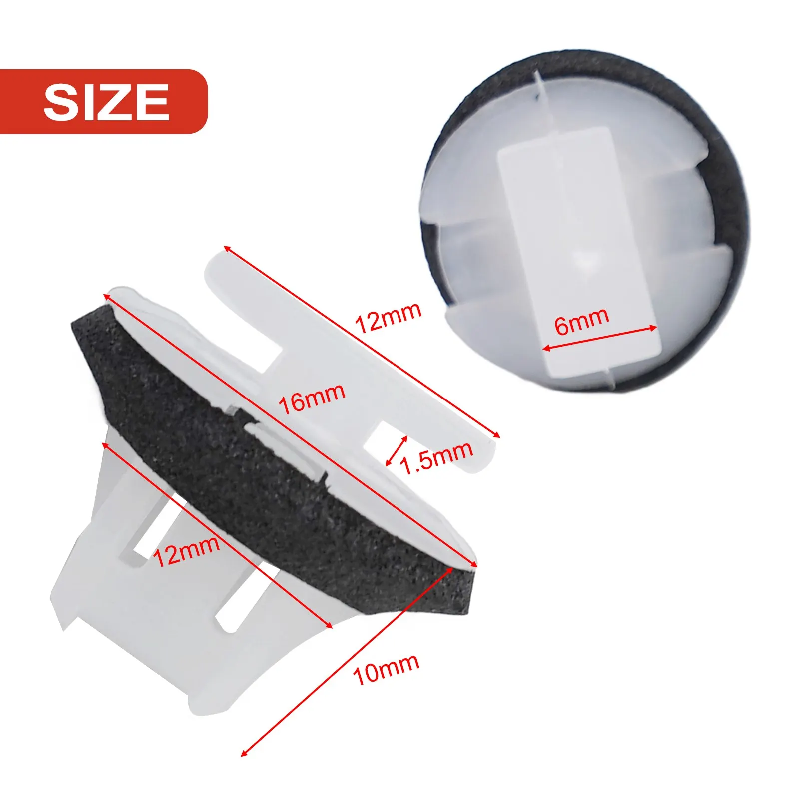 9mm Rivets Trim Clips Plastic 12mm x 6mm Arch Surround Black+White Car For Nissan Juke & X-Trail(T31) Sale  9mm