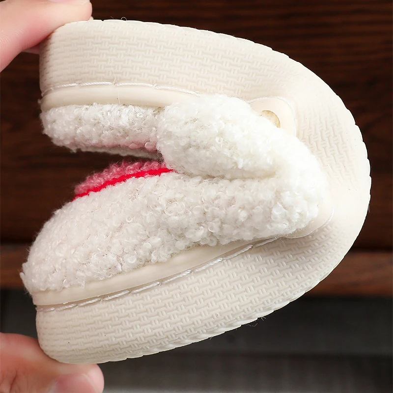 Picture 7: New Cute Rainbow Children's Cartoon Winter Slippers Comfortable Warm House Shoes Girls Kids Indoor Home Fleece Slippers