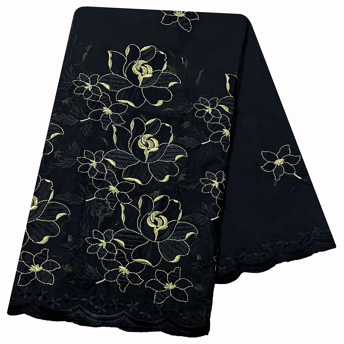 African Women Hijab Muslim Scarf High Quality 100% Cotton Fabric Rayon Cotton Thread Eembroidered Scarf Dubai Excellent Style
