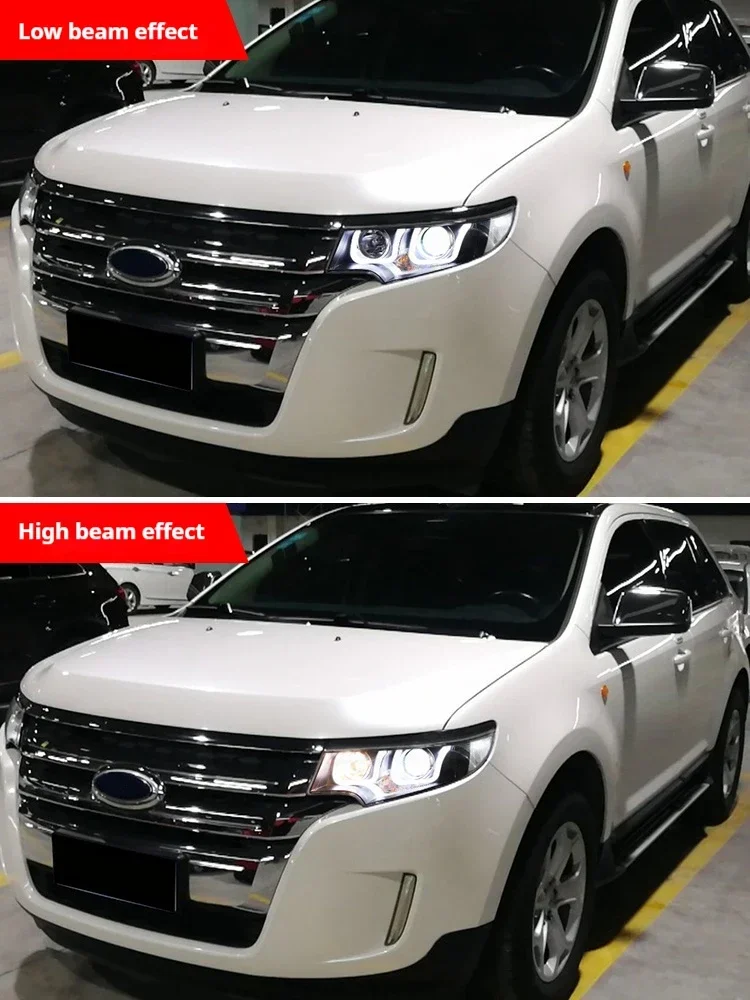 Sewiyolin سيارة LED مجموعات المصابيح الأمامية لفورد حافة المصابيح الأمامية 2010-2014 الضباب DRL الفرامل بدوره مصباح إشارة التوصيل والتشغيل #4