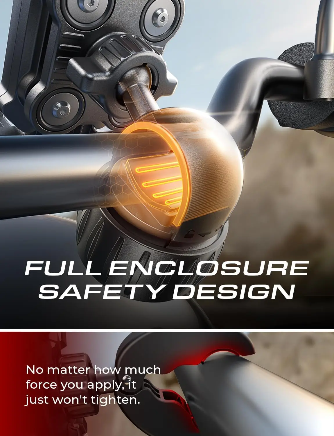 Anti-Shake Motorrad-Handyhalterung 2026 – Lenkerhalterung für iPhone/Samsung, Universell passend für Fahrrad & Roller – Detail 2
