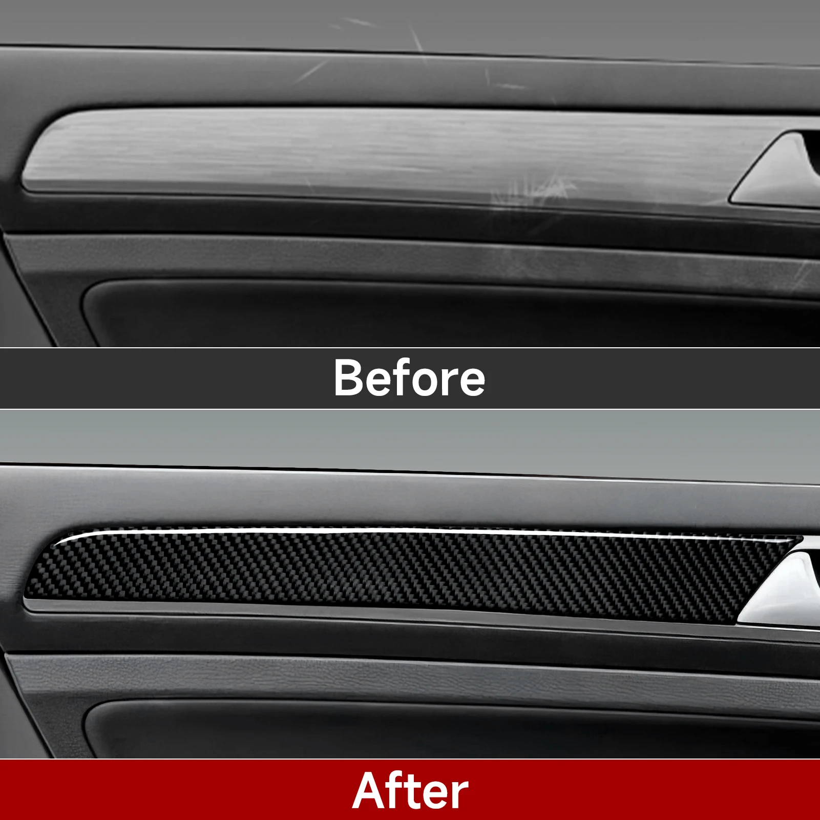 For VW Golf VII MK7 GTE GTI R Variant, Car Door Decorative Strips Panel Protect Carbon Fiber Interior Sticker Trim Accessories view 6