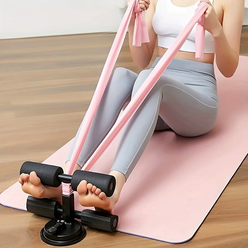 Sit-up-Hilfen, Haushalts-Bauchtrainer mit Saugnapf für Männer und Frauen mit Zugseil