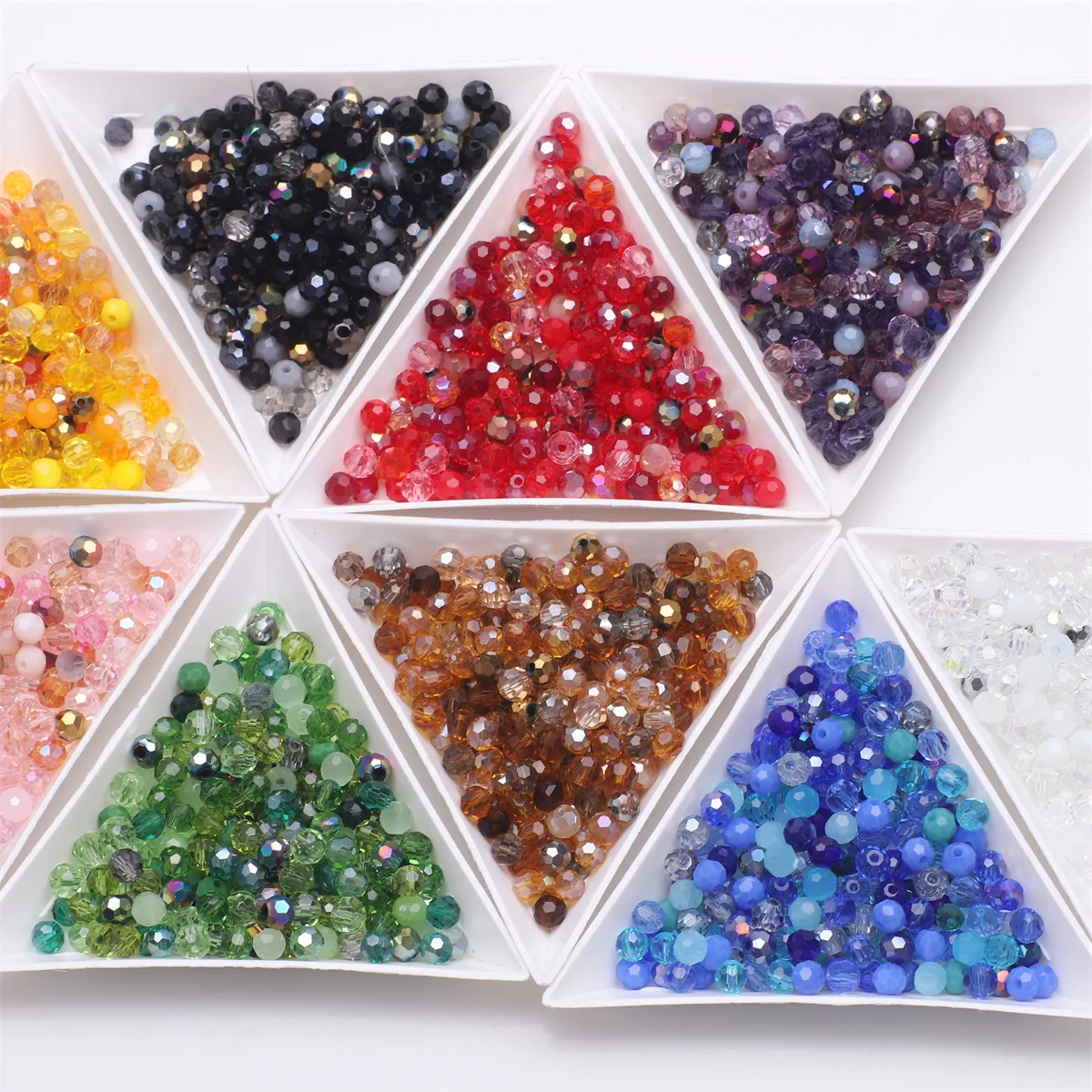 200 Pcs 32Facets Ball 4mm Mixed AB Color Czech Glass Crystal Round Loose Spacer Beads For DIY Jewelry Making Supplies Wholesale