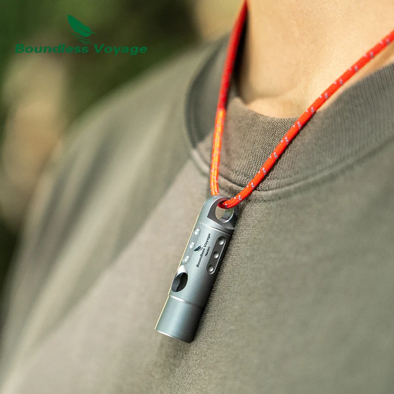 Boundless Voyage Titanium Whistle Coaches Training Sports Keychain Whistle Emergency Survival Safety Whistles with Lanyard Loud