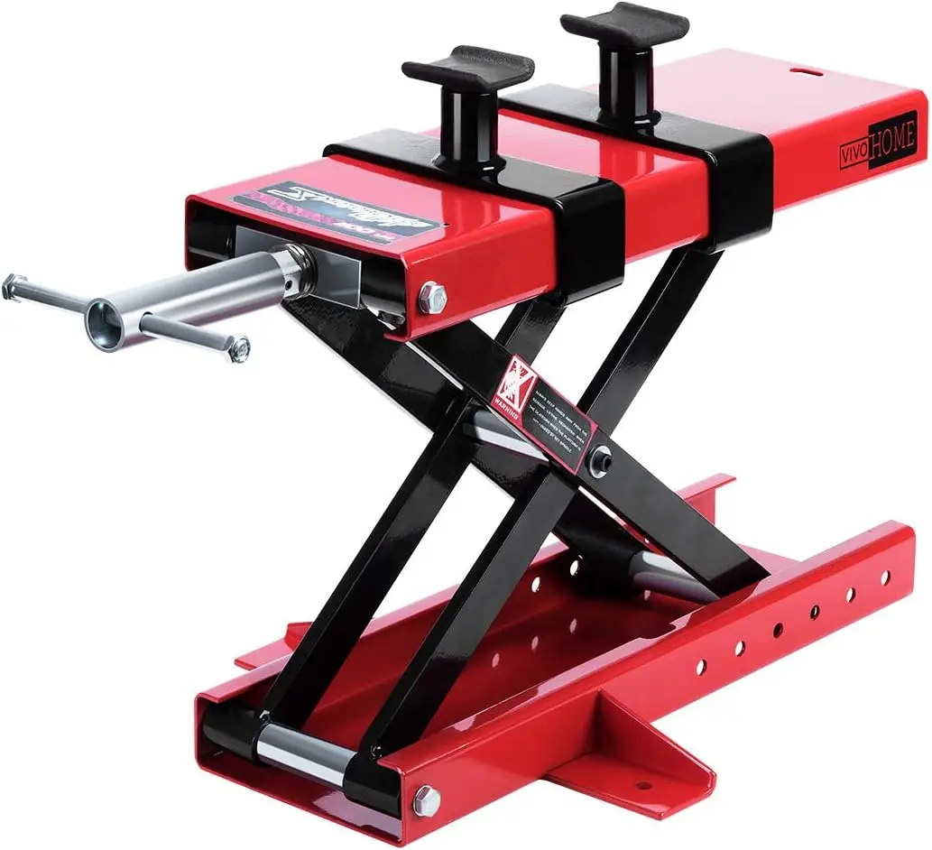 

1100 LBS Motorcycle Scissor Lift Jack with Saddle & Safety Pins for Dirt Bikes, ATVs, Cruisers