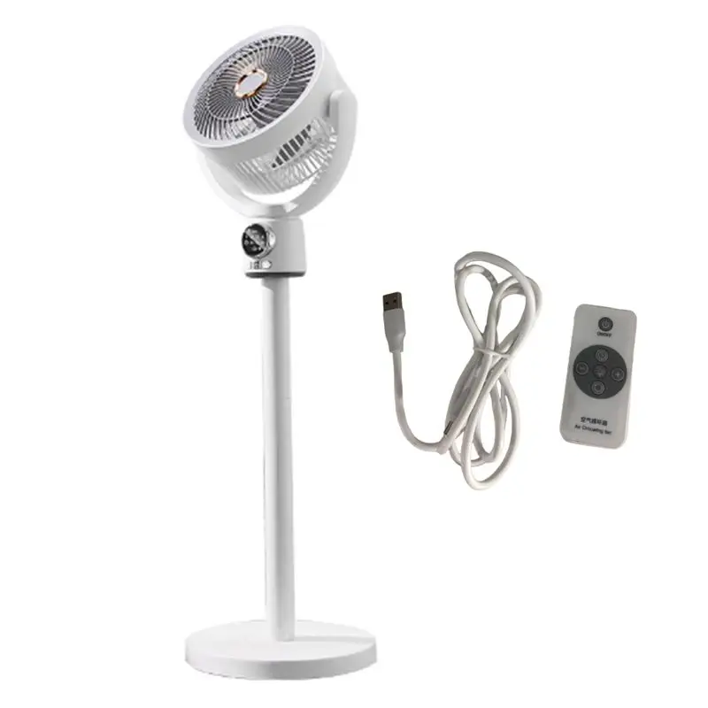 

L65A-18650Mah Folding Portable Fan USB Remote Control Air Cooler Silent Rechargeable Floor Standing Fan, Durable A