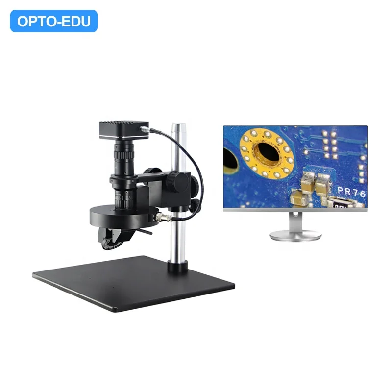 OPTO-EDU A21.1611 2D/3D Auto Rotate Zoom Video Microscope Dual Light
