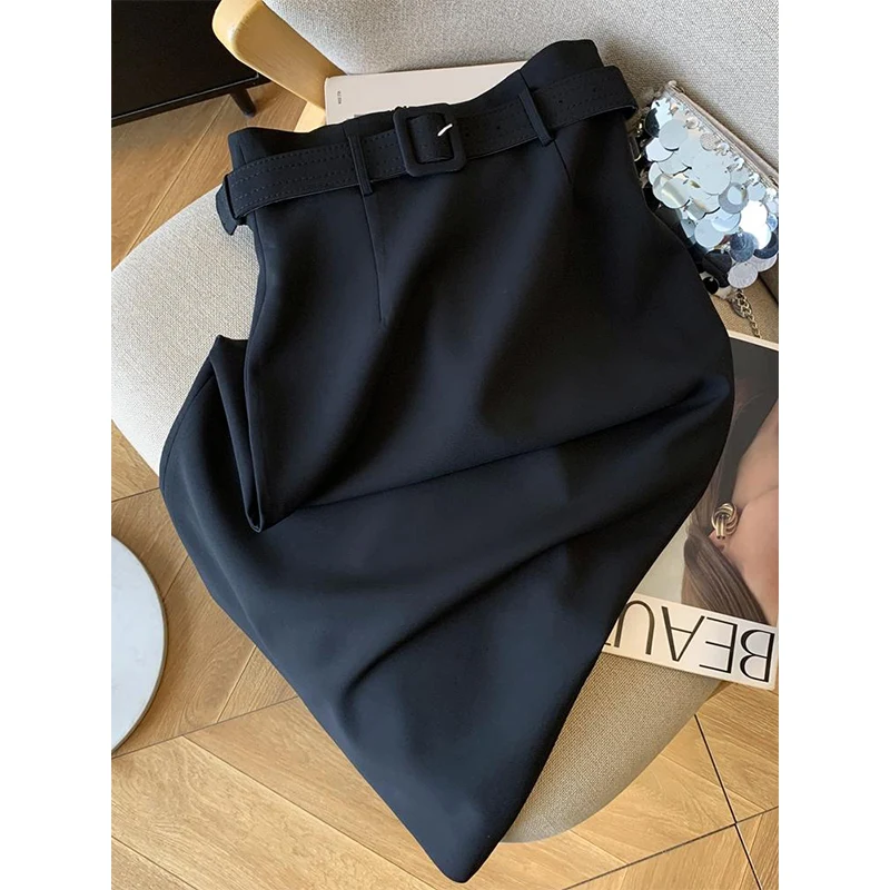 

Лето 2025: Новая женская юбка с высокой талией, утягивающая, универсальная, для офиса и повседневной носки, подчеркивающая фигуру