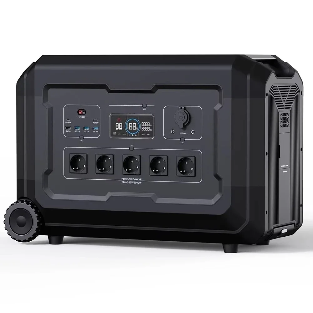 

Large capacity 5040Wh LiFePO4 power station 4000 5000 watts Universal solar portable power station Solar generator 5000 watts