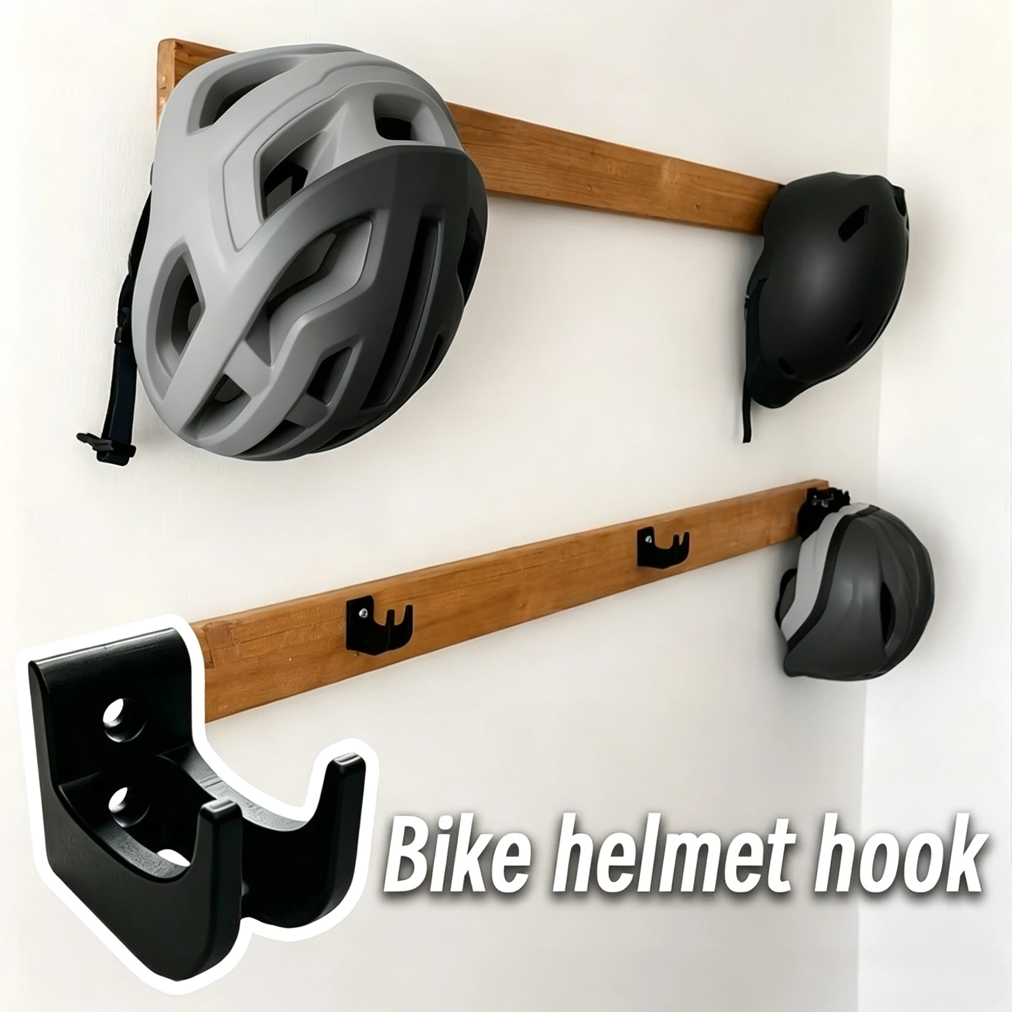 Cycling Gear Wall Storage - 2Pcs Garage Wall Mount Helmet Rack,