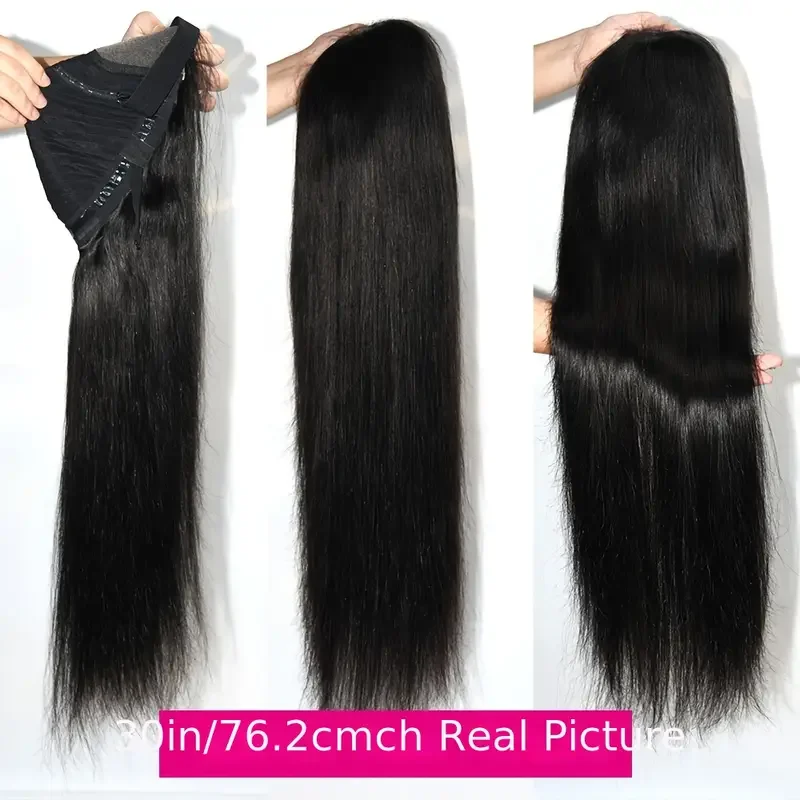 

40-дюймовые парики с кружевной застежкой 5x5 HD, человеческие волосы, плотность 220, бесклеевые парики, человеческие волосы, предварительно выщипанные, предварительно вырезанные, с детскими волосами