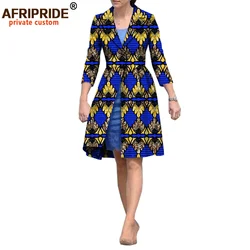 African Clothes for Women African Clothing Three Quarter Sleeve Knee-length Single Breasted Women Casual Coats Blazer A722423