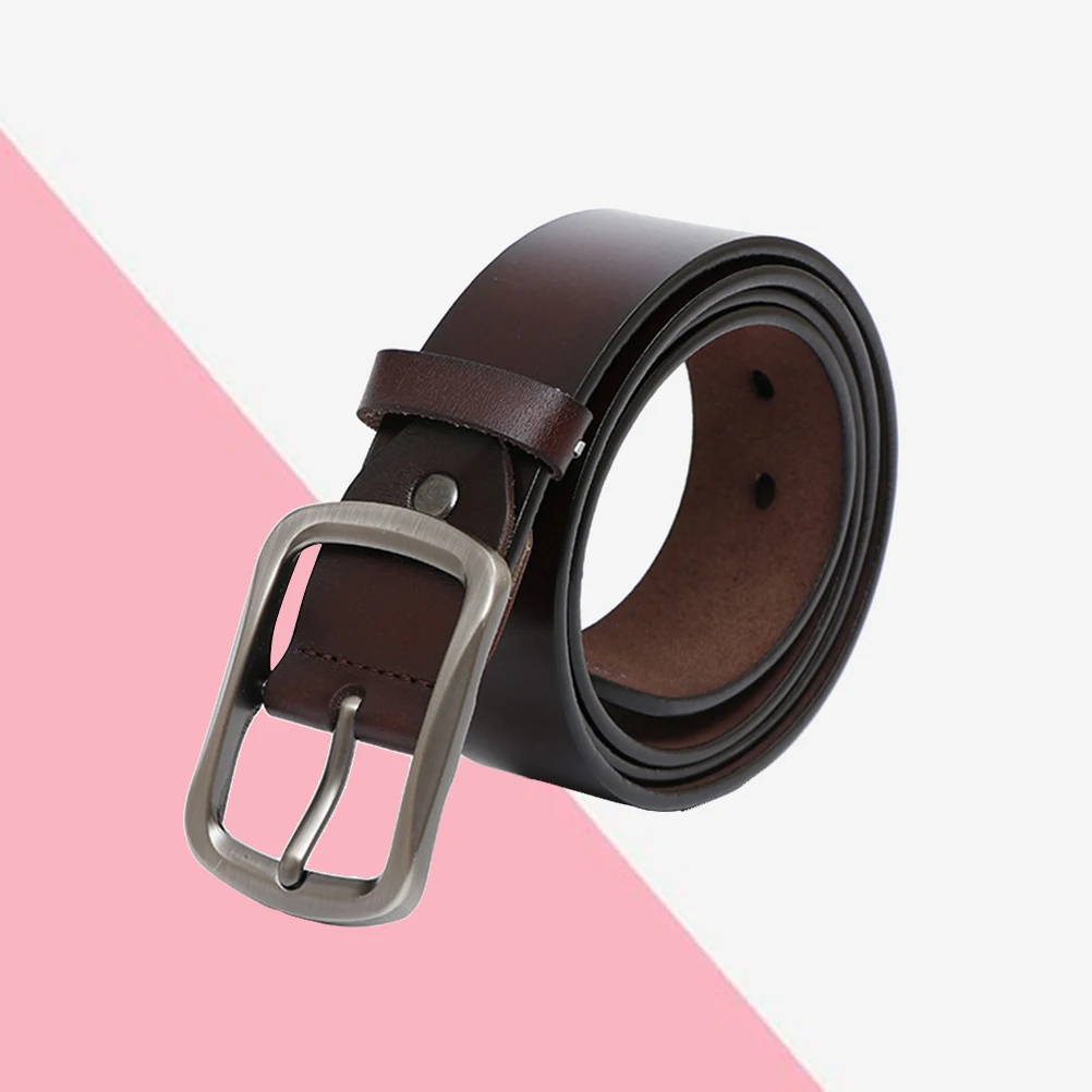 

Men Genuine Belts Brown Vintage Adjustable Cowhide Belt for Jeans Pants Stylish Men Cowhide Belt Pin Buckle Western