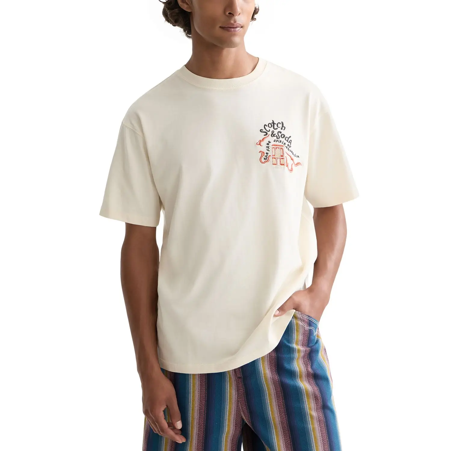 Scotch & Soda 40th Anniversary Short Sleeve Tee High-end Luxury Unisex Style Both of Men and Women view 2