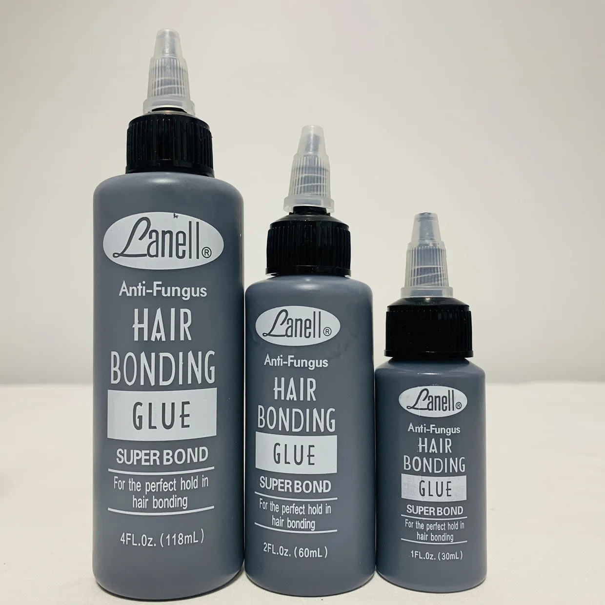 Cola de tecelagem de cabelo preto, 2 peças, à prova d'água, anti-fungo, cola super bond para a fixação perfeita no cabelo, cola de renda