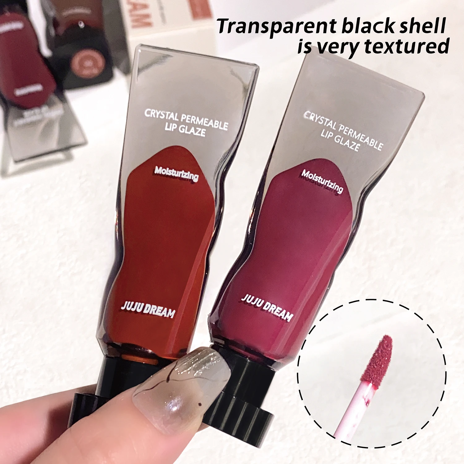 Crystal Transparent Moisturizing Lip Gloss Water Gloss Mirror ไม่ซีดจาง ไม่ติดถ้วย ลิปกลอสไวท์เทนนิ่ง