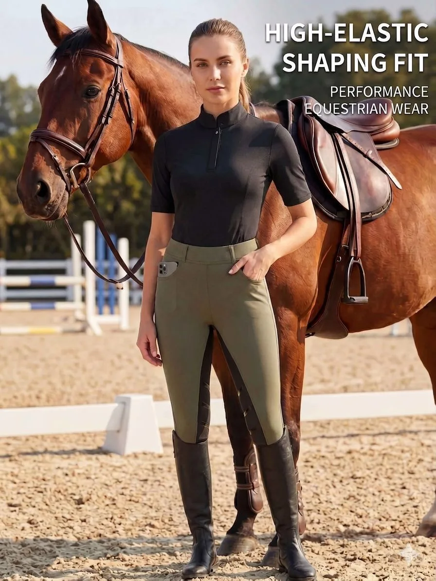 26Foreign trade hot selling outdoor cycling women's equestrian pants, full seat silicone high elasticity cycling equipment pants