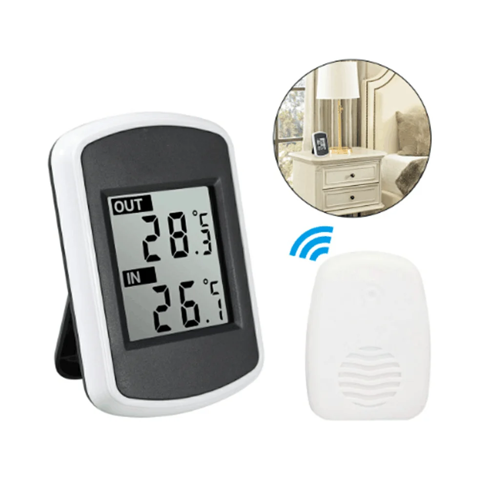 433MHz Digital Wireless Thermometer LCD Ambient Temperature Meter Weather Tester