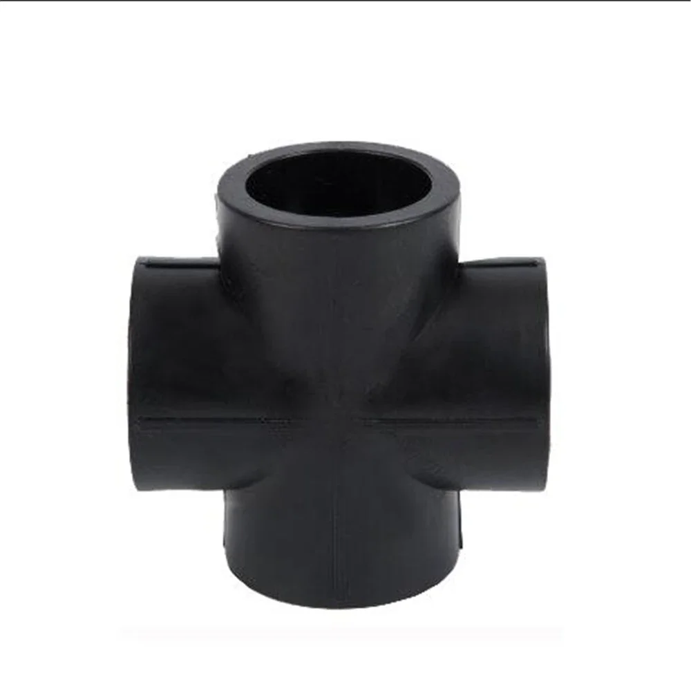 PE Four-way Socket Hot-melt Positive Four-way 20 25 32 40 50 63 Reducer Black Water Pipe Fittings