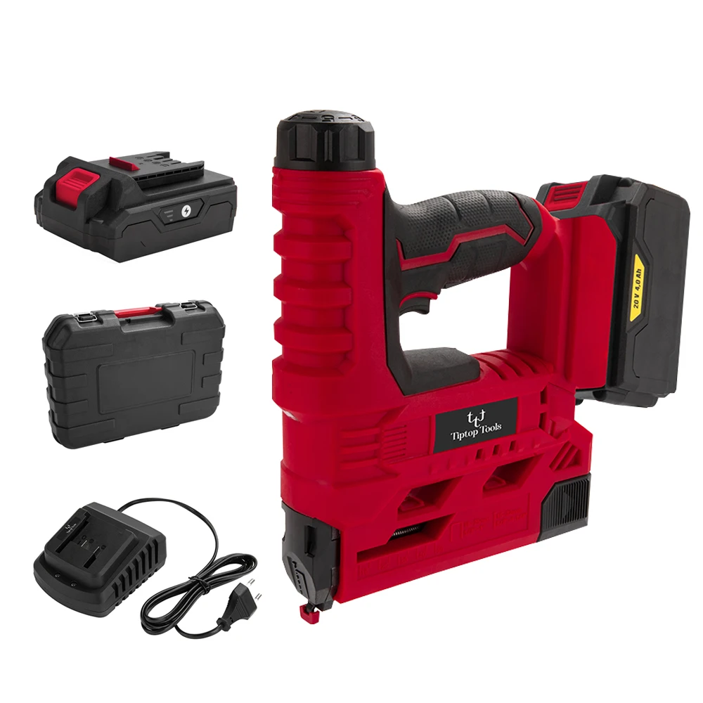 

China Manufacturer 20v Lithium Battery Powered Hand-held Cordless Electric Wood Brad Nailer Power Tool Staple Tacker Nail Gun