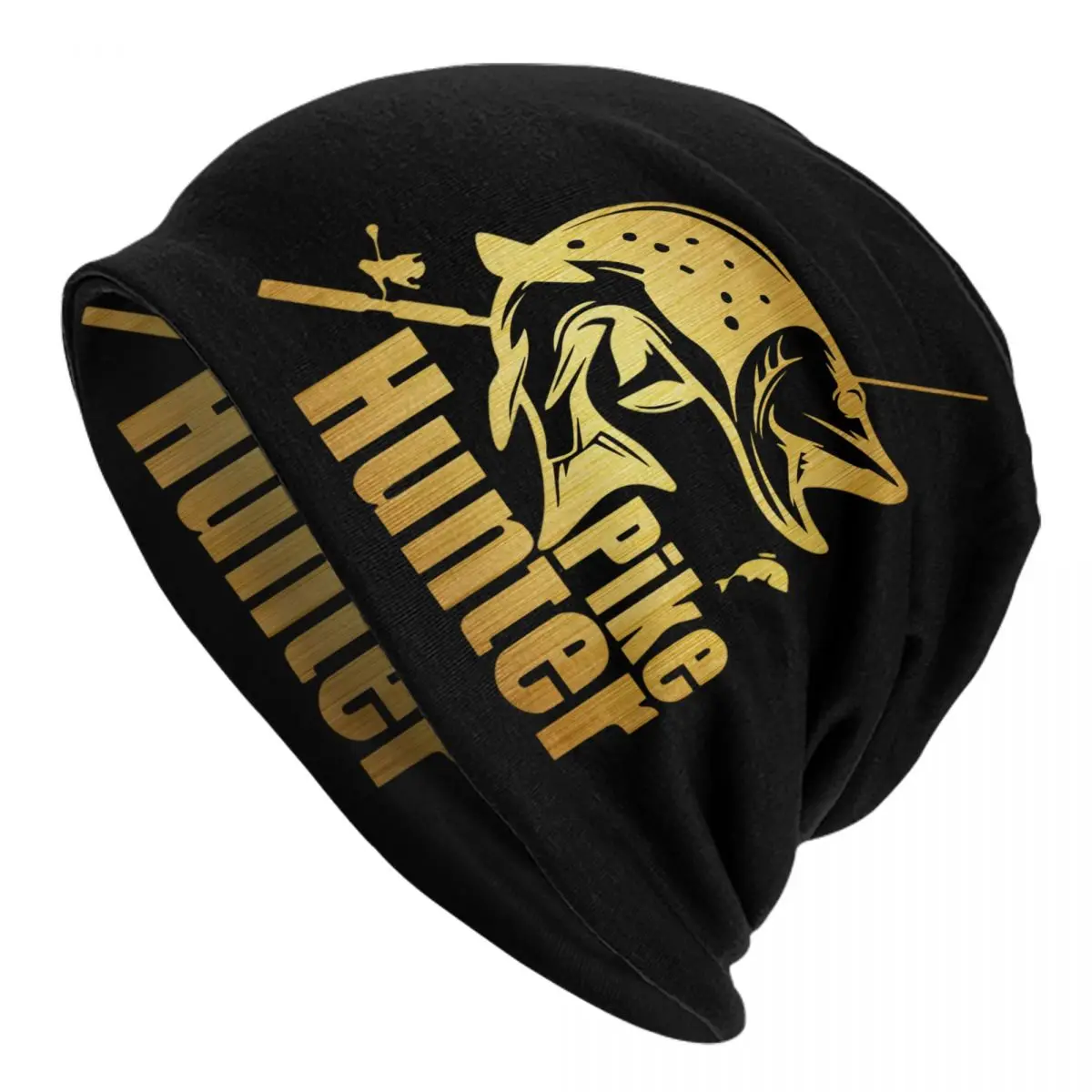 Custom Pike Hunter Fish Bonnet Hats Hip Hop Knit Hat For Women Men Warm Winter Fishing Fisherman Skullies Beanies Caps