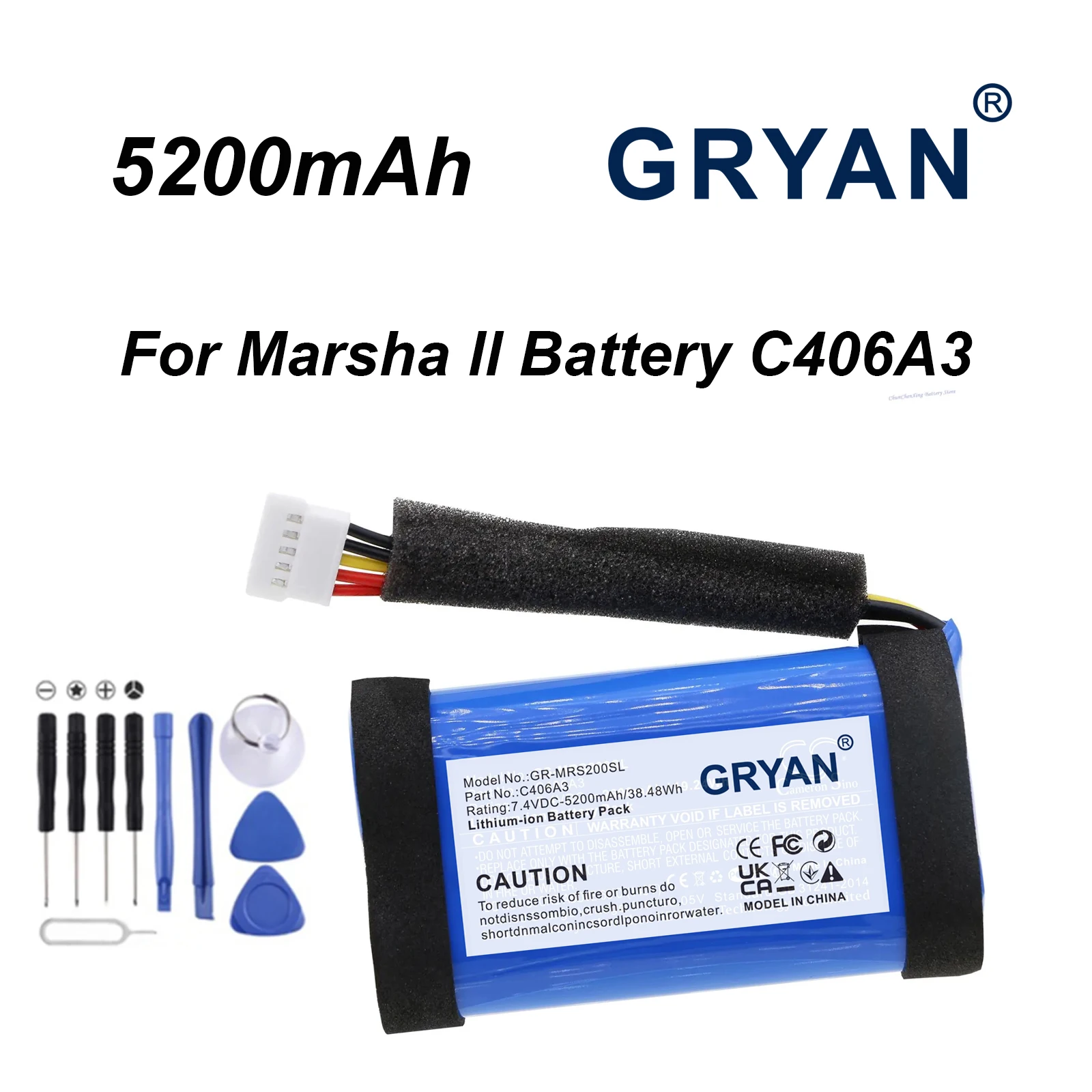 

7.4V 5200mAh C406A3 Replacement Battery For Marshall Stockwell II Bluetooth Speaker